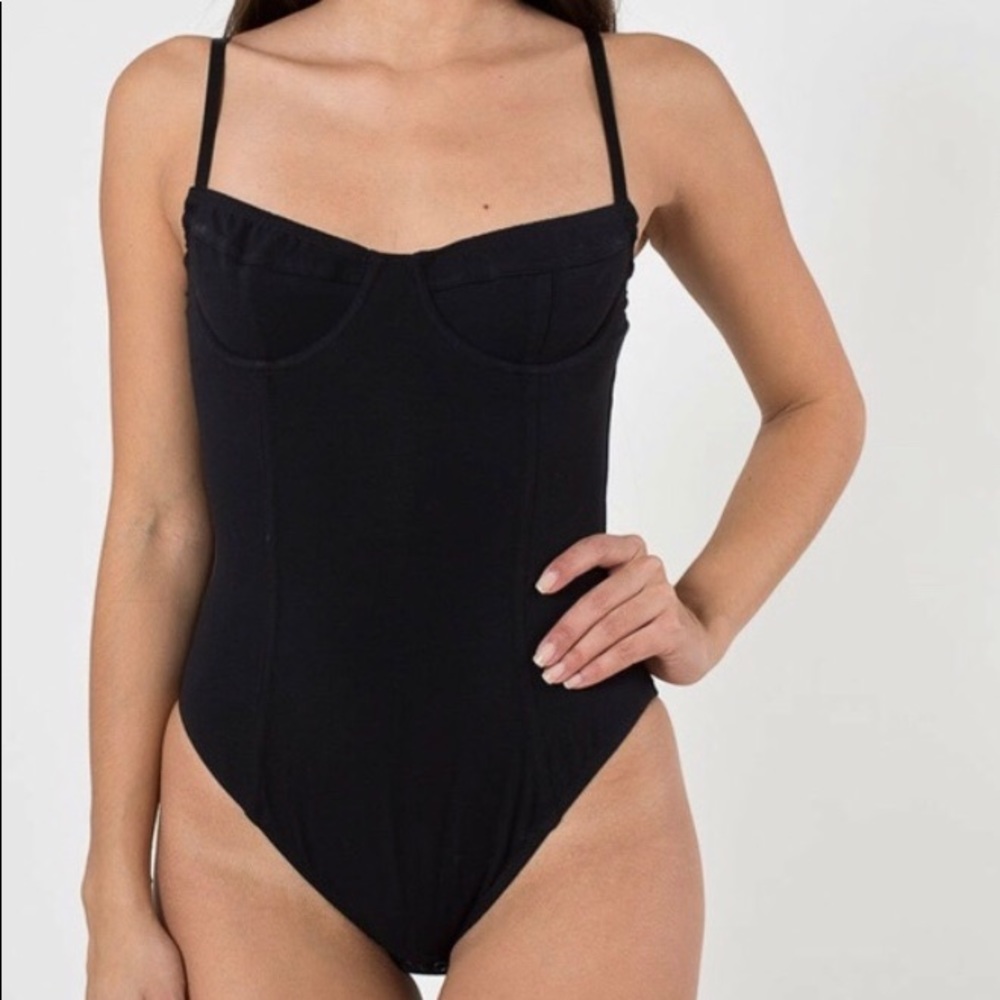 American Apparel black bustier bodysuit